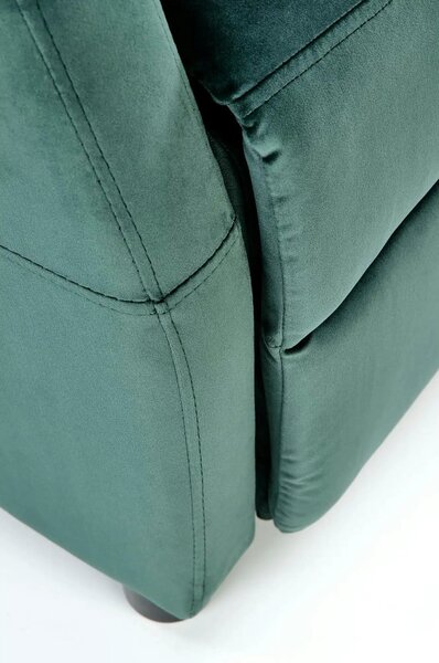 Fotoliu rabatabil FELIPE 2, verde inchis/negru, stofa catifelata/plast
