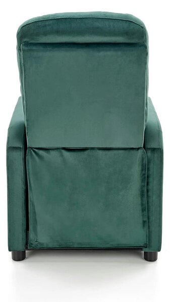 Fotoliu rabatabil FELIPE 2, verde inchis/negru, stofa catifelata/plast