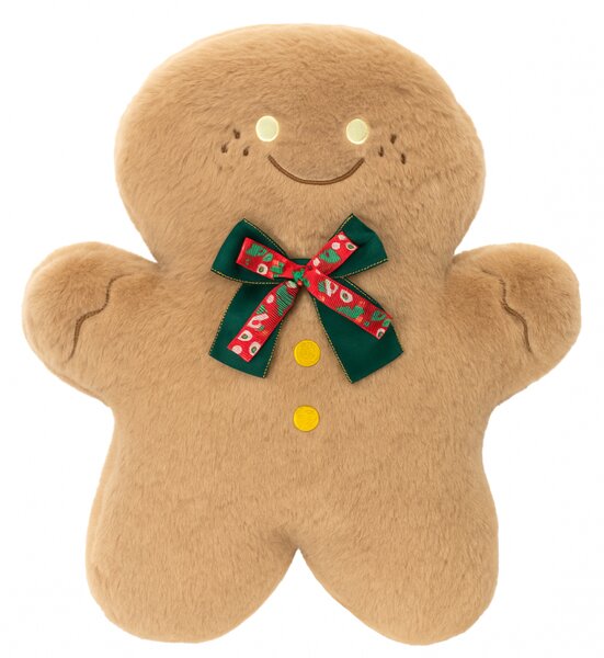 Perna decorativa din catifea in forma de turta dulce GINGERBREAD, bejă