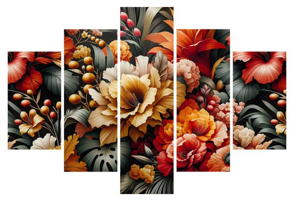 Tablou - Flori portocalii și roșii (150x105 cm)