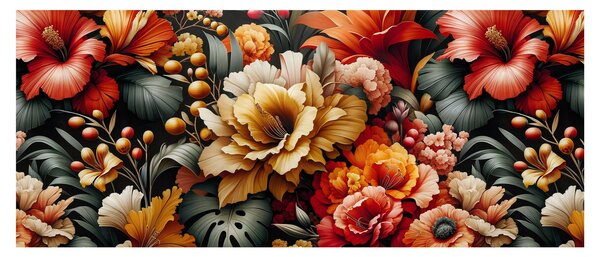 Tablou - Flori portocalii și roșii (120x50 cm)