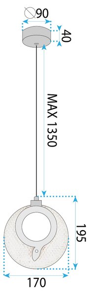 Lustră cu Cristale Suspendată LHJ110-1CP LIGHT ROSE GOLD