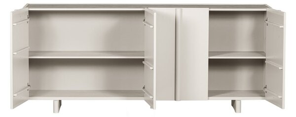 Comodă modulară crem joasă din lemn masiv de pin 200x85 cm Basu – WOOOD