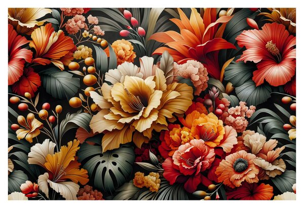Tablou - Flori portocalii și roșii (90x60 cm)