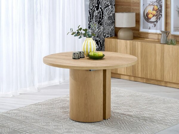 Masă Houston 2146Maro deschis, 8cm, ExtensieExtensie, MDF, Furnir din lemn natural, MDF, Furnir din lemn natural