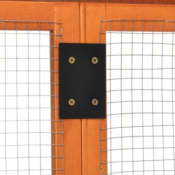PawHut Cotet Prefabricat din Lemn, Cotet pentru Gaini cu Usi Multiple si Plasa metalica, 140x88.5x106cm, Portocaliu | Aosom Romania