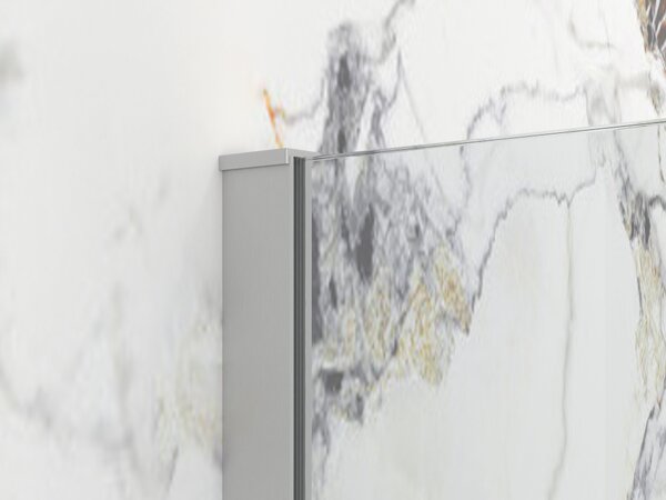 Erga Paris, Paravan de duș walk-in 50x200 cm, sticlă transparentă 8mm, oțel periat, ERG-V02-PARIS-050x200-CL-BS