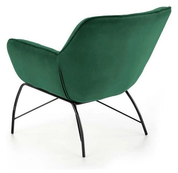 Fotoliu verde inchis BELTON, stofa catifelata/otel, 74x73x78 cm