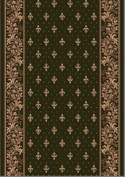 Traversa Festonata, Model Bisericesc 15033 310, Verde, Latime 60 cm 60 x 200