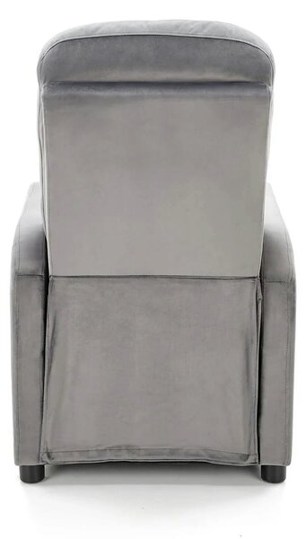 Fotoliu rabatabil FELIPE 2, gri/negru, stofa catifelata/plastic, 64x84