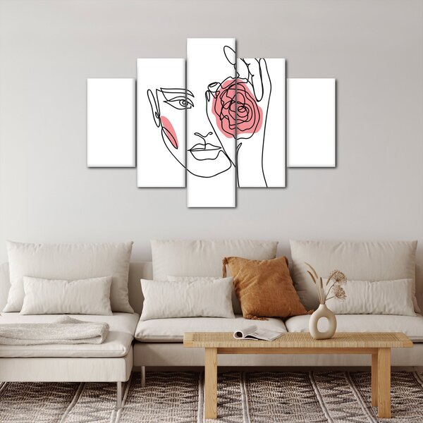 Tablou - Linie de artă față cu trandafir (150x105 cm)