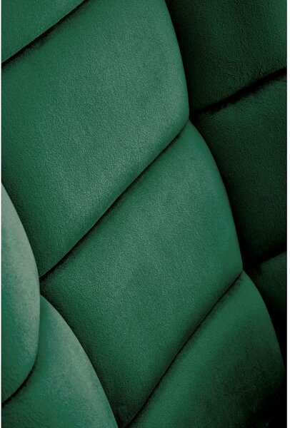 Scaun balansoar tapitat BAZALTO, verde/negru, stofa catifelata, 70x90x
