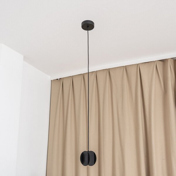 HELAM Lampă suspendată GAMBIT, negru, Ø 10 cm, metal, GU10, Negru, Camera de zi / sufragerie, Metal, Modern