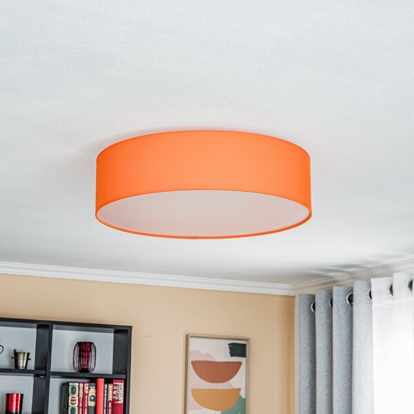 Euluna pătură cu role, nuanță de țesătură portocalie, Ø 50 cm, reglabil, Portocaliu, Camera de zi / sufragerie, Țesătură / Textil, Modern