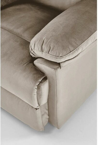 Fotoliu cu recliner DRAGER, bej/negru, stofa catifelata/metal, 88x90/1