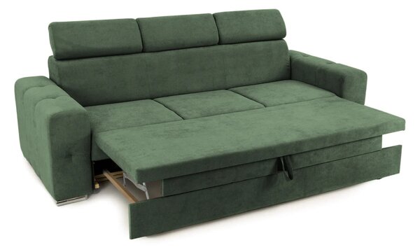 Canapea Extensibilă 3 locuri BELLAGIO, cu tetiere reglabile, 242x95x99 cm, Verde-Enjoy