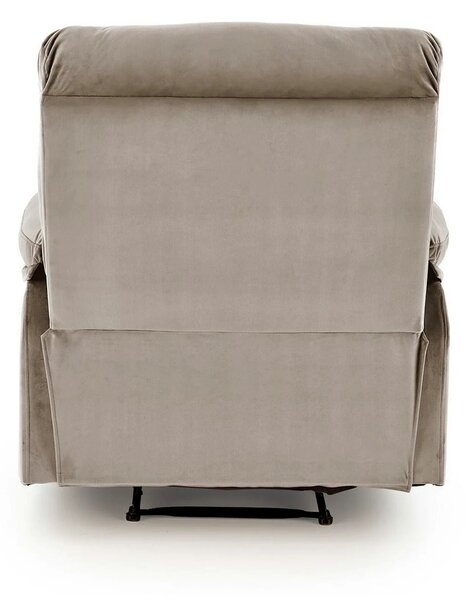 Fotoliu cu recliner DRAGER, bej/negru, stofa catifelata/metal, 88x90/1