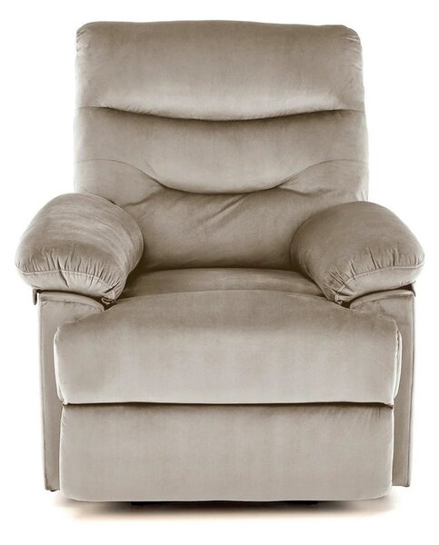 Fotoliu cu recliner DRAGER, bej/negru, stofa catifelata/metal, 88x90/1
