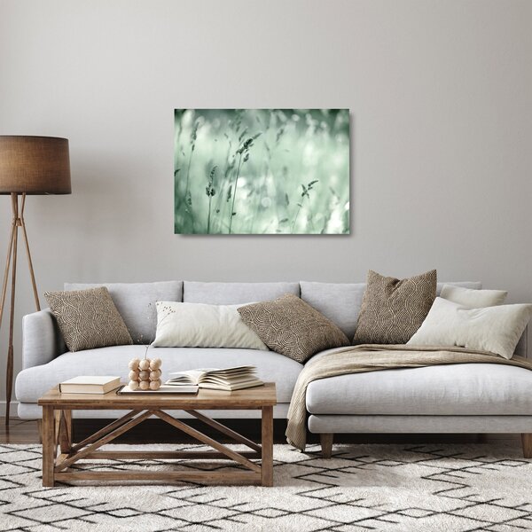 Tablou pe sticlă - Pajiște verde (70x50 cm)