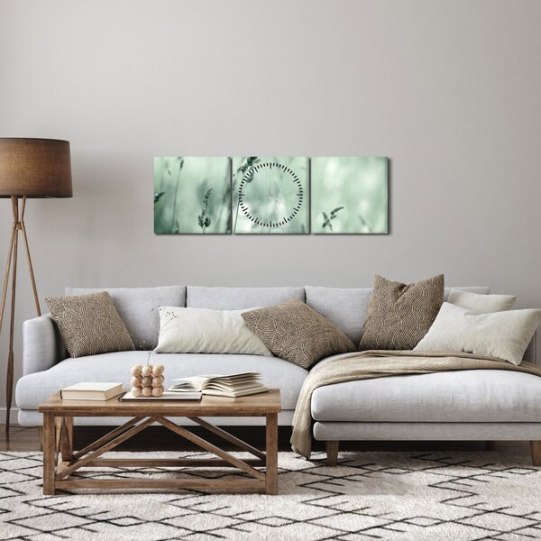 Tablou - Pajiște verde (cu ceas) (90x30 cm)