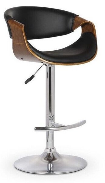 Scaun de bar Houston 666, Nuca, Negru, Argint, 88x53x50cm, 10 kg
