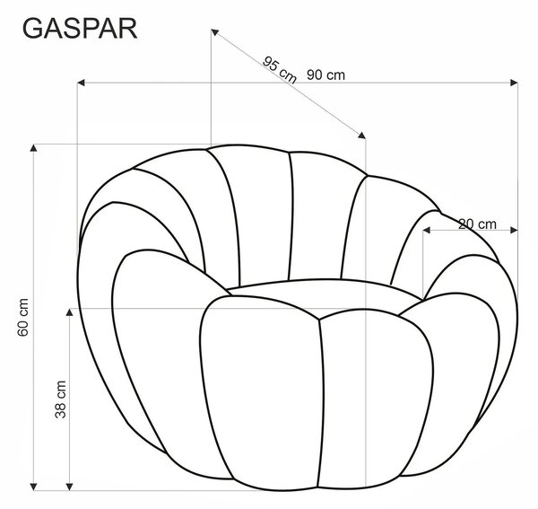 Fotoliu GASPAR, crem, stofa buclata, 90x95x60 cm