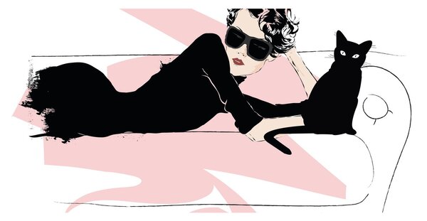 Tablou - Doamnă de modă (120x50 cm)