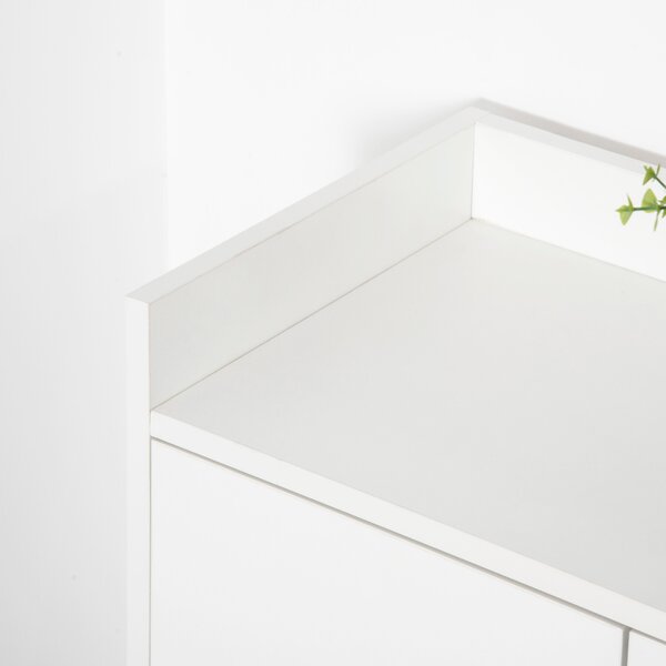 Dulap Pantofar Economie de spatiu din Lemn Alb cu Compartiment deschis, Dulap Pantofar Design pentru Intrare, 60x30x92cm HOMCOM | Aosom RO