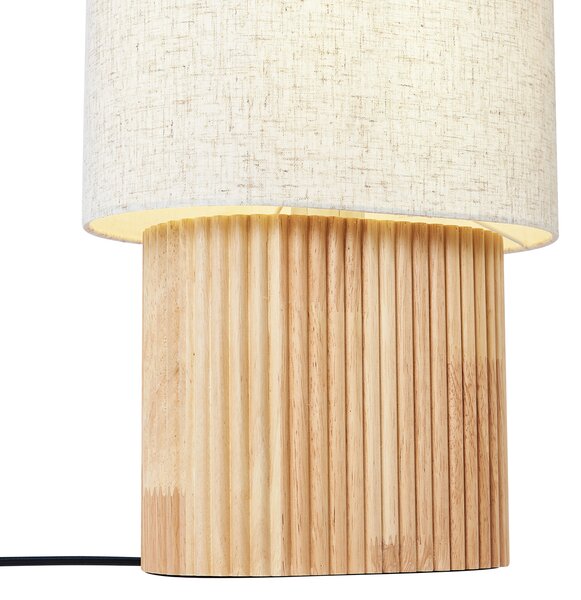 Lampă de podea Japandi din lemn cu abajur din in 70cm - Lamel