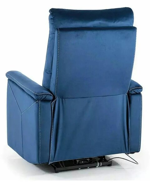 Fotoliu recliner cu functie de masaj NEPTUN M, stofa catifelata albast