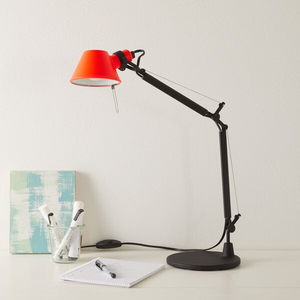 Artemide Tolomeo Micro Bicolor masă negru/coral, Negru, Studiu / Birou, Metal, Design