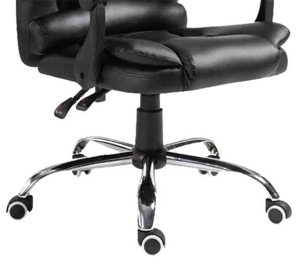 Scaun birou manager Benett negru pu, 62x48x110 cm