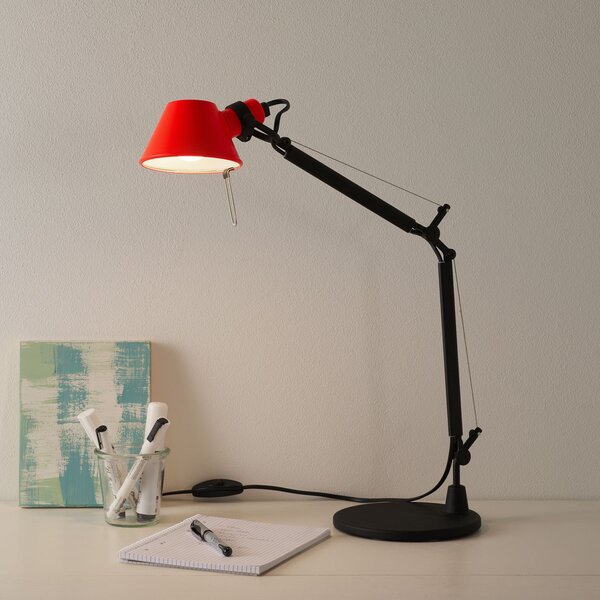 Artemide Tolomeo Micro Bicolor masă negru/coral, Negru, Studiu / Birou, Metal, Design