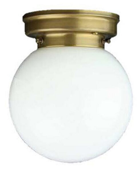 Berliner Messinglampen D99-115 op B plafonieră cu abajur din sticlă opală, reglabil, Auriu / Alamă, Hol, Metal, Antichitate, glob