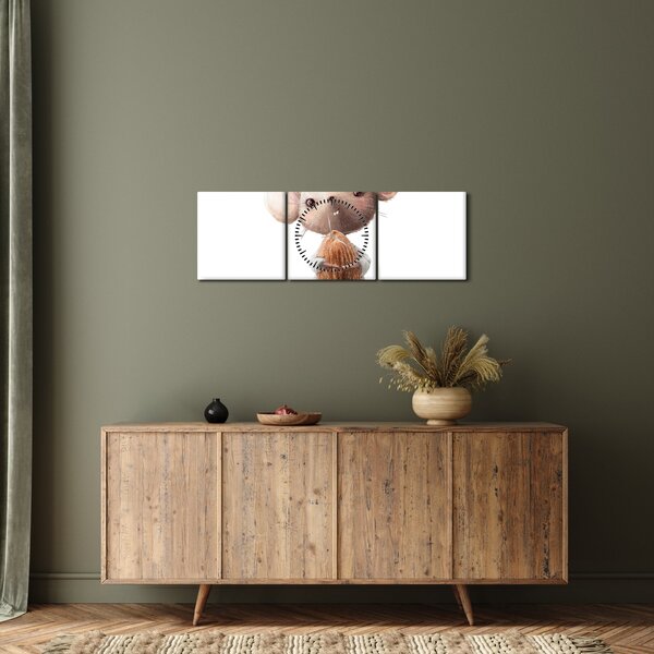 Tablou - Animăluț în acuarelă N⁰2 (cu ceas) (90x30 cm)