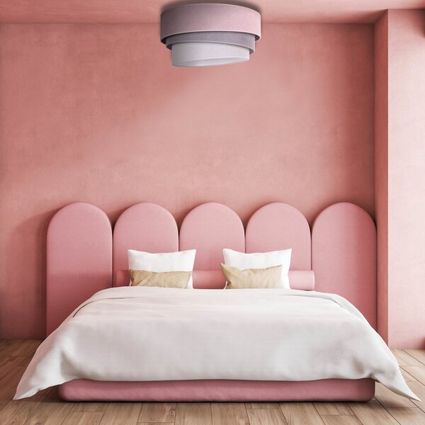 Duolla Plafonieră Pastell Trio Ø 60cm roz/gri/gri deschis, reglabil, Roz / Rosé, Camera de zi / sufragerie, Țesătură / Textil, Viața tânără