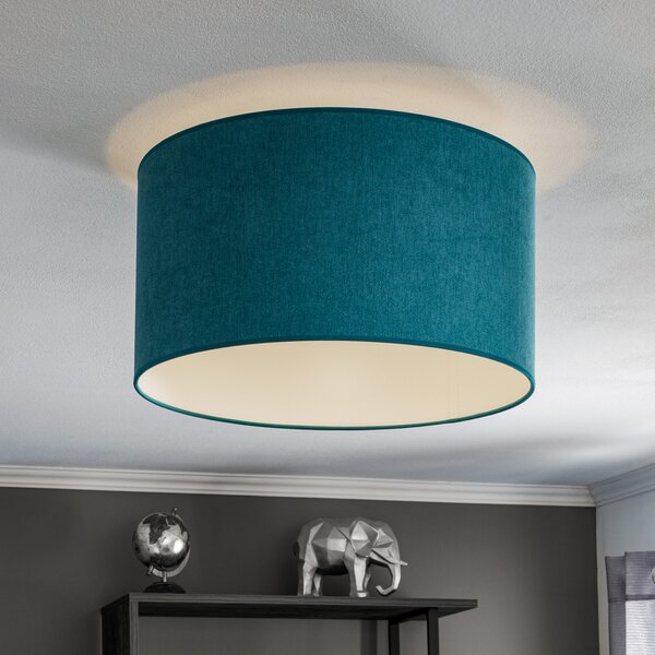 Duolla Plafonieră Pastell Roller Ø 45cm turcoaz, reglabil, Albastru, Camera de zi / sufragerie, Țesătură / Textil