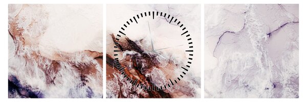 Tablou - Marmură violet N⁰1 (cu ceas) (90x30 cm)