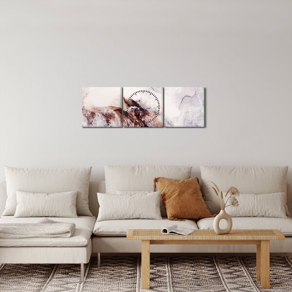 Tablou - Marmură violet N⁰1 (cu ceas) (90x30 cm)