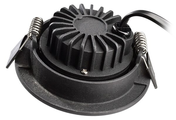 Deko-Light Plafonieră LED încastrată Dione, IP44, negru, dimabil până la cald, reglabil, Negru, Baie, Aluminiu, Modern, Corpuri de iluminat încastrate rotunde