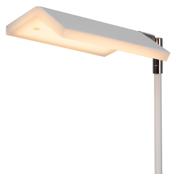 Lucide Lampadar LED Aaron, alb, dimabil până la cald, înălțime 134 cm, reglabil, Alb, Camera de zi / sufragerie, Metal, Modern