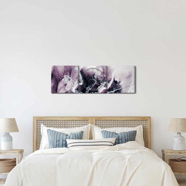 Tablou - Marmură violet N⁰2 (cu ceas) (90x30 cm)