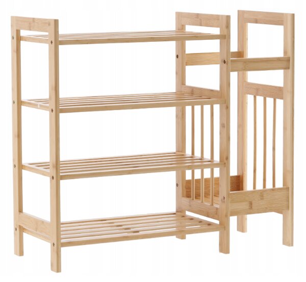 Raft din bambus cu 4 rafturi 73,5 x 28 x 66 cm