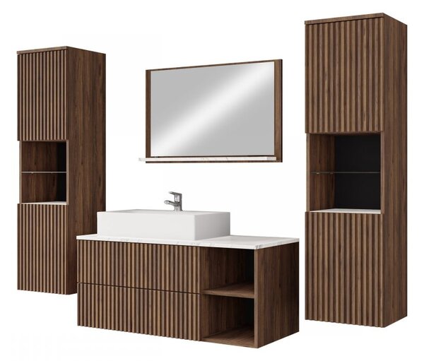 Set mobilier baie Kiago III (nuc warmia + Alb marmură) (fără baterie, fără sifon, fără lavoar). 1122367