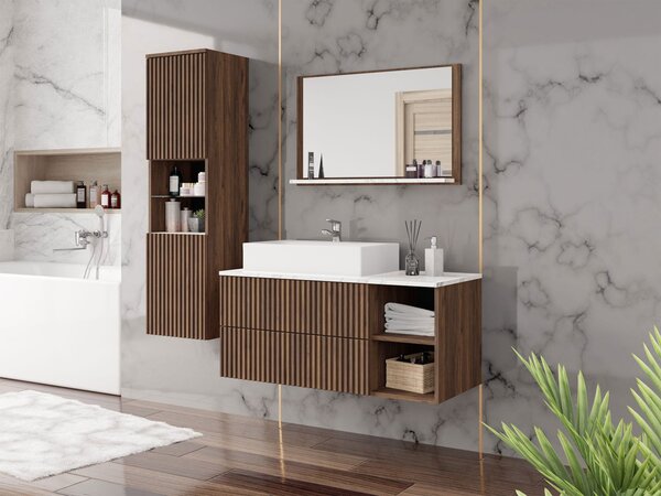 Set mobilier baie Kiago II (nuc warmia + Alb marmură) (fără baterie, fără sifon, fără lavoar). 1122364
