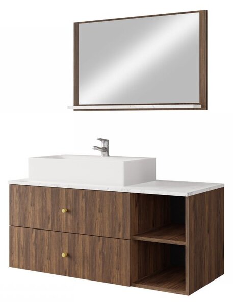 Mobilier baie Kiago I (nuc warmia + Alb marmură) (fără baterie, fără sifon, fără lavoar). 1122369