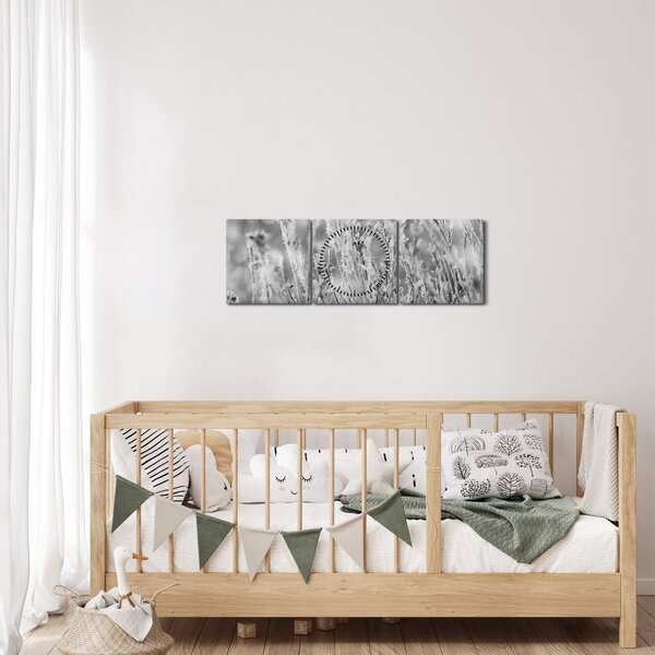 Tablou - Iarna rece (cu ceas) (90x30 cm)