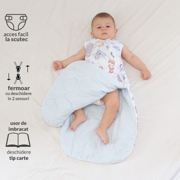 Sac de dormit bebe 3-12 luni Kidizi Koala Dreams Pink, 1 tog, bumbac 100%, pentru toamna/iarna