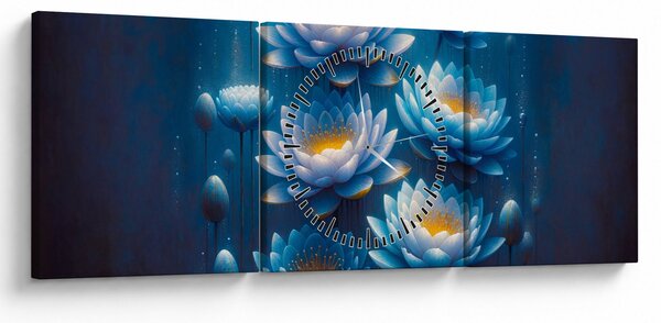 Tablou - Nuferi sub apă (cu ceas) (90x30 cm)