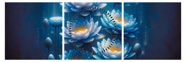 Tablou - Nuferi sub apă (cu ceas) (90x30 cm)